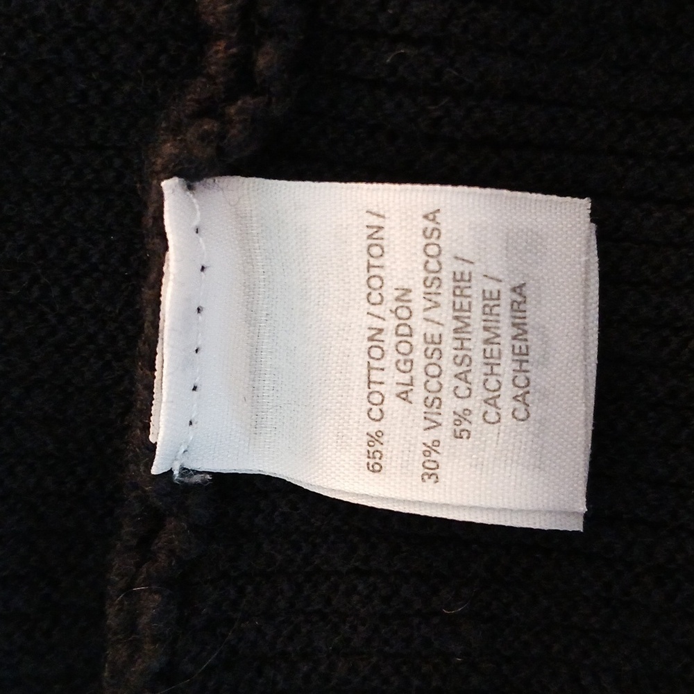 Victoria's Secret Active Wear Cotton Cashmere Blend Sweater Navy & Black Size L - Picture 10 of 11